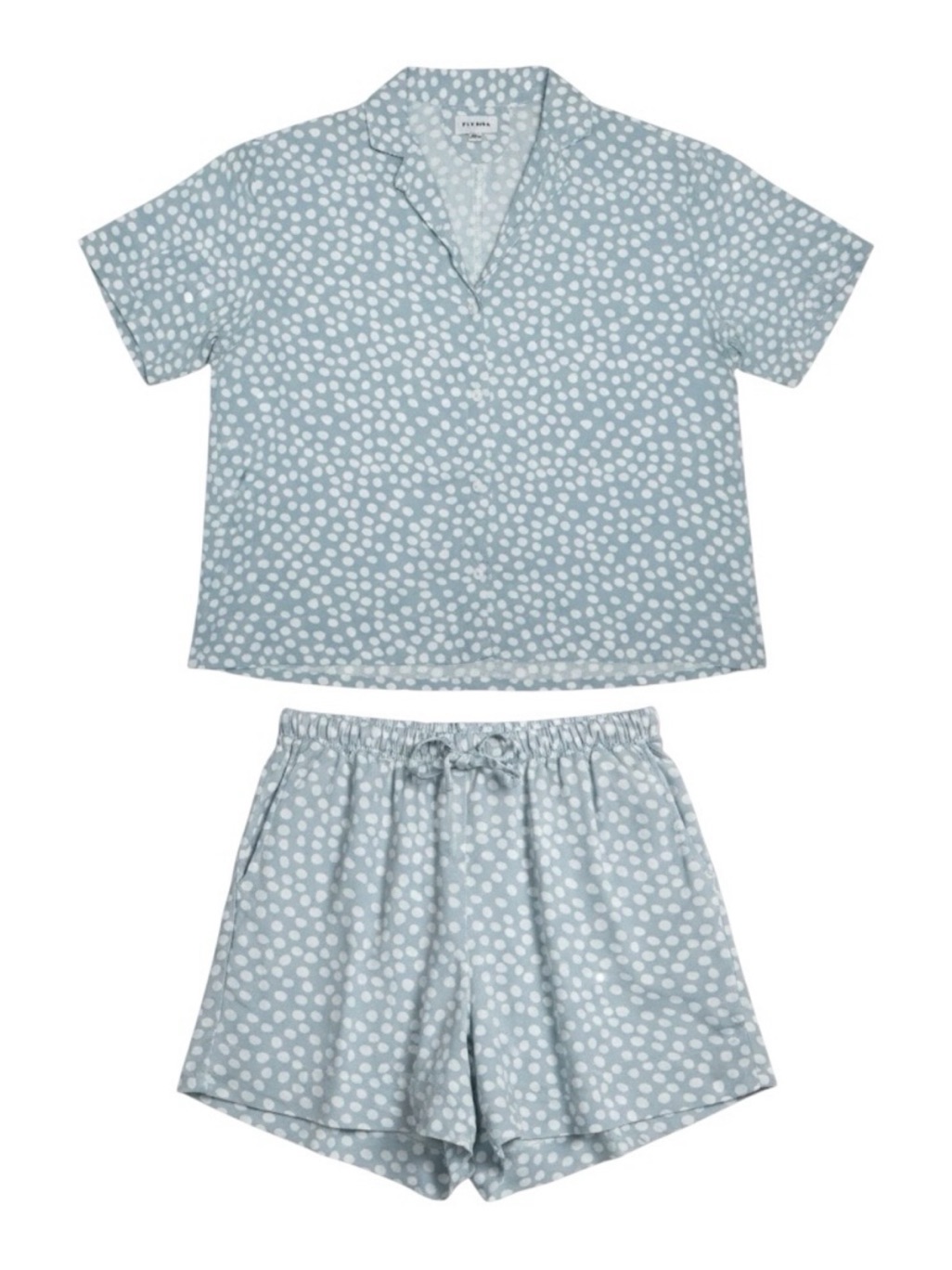 Size S/M Piyama Marnie Sleep Set Pajamas In Reverse Dot Misty Blue